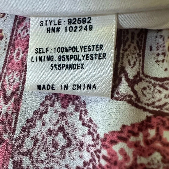 Skies‎ Are Blue Maxi Dress Bohemian Red White Spaghetti Strap Slit Lined Large - Picture 14 of 16